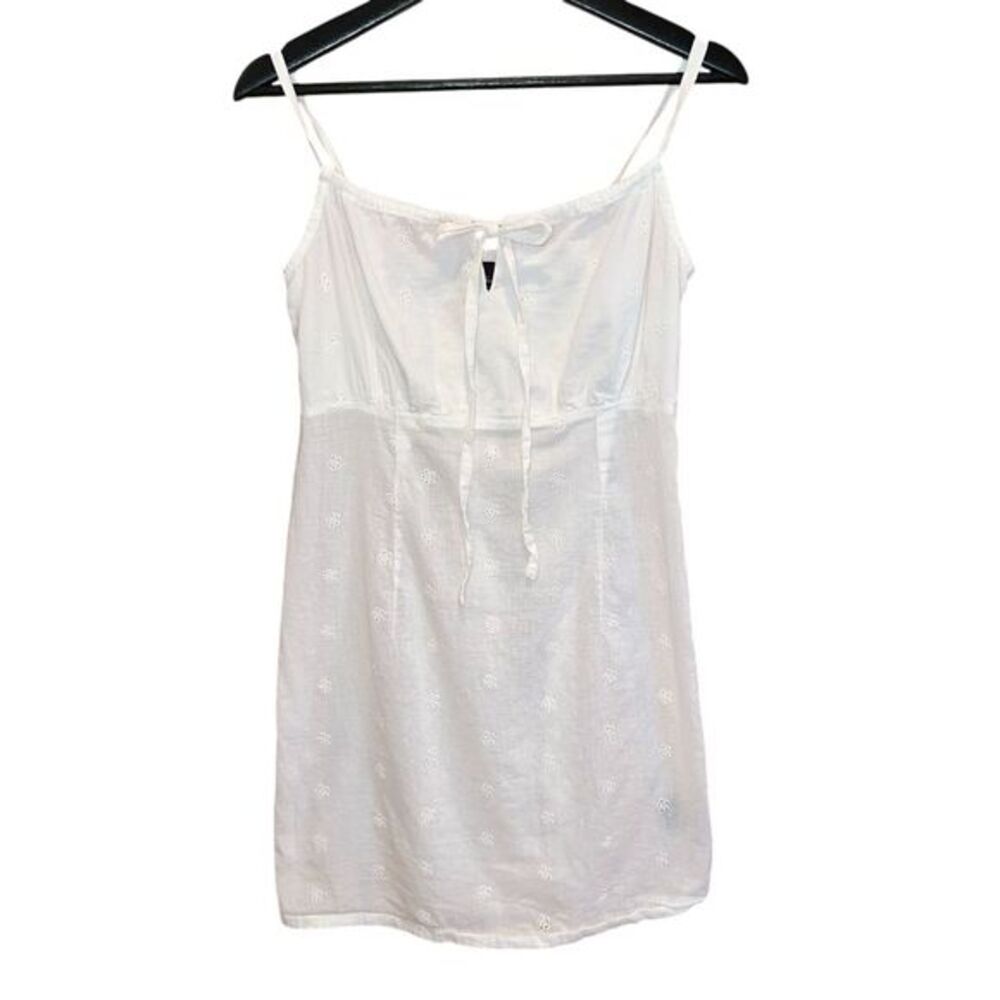 Love By Chesley Babydoll Mini Dress Womens S White Eyelet Spaghetti Straps‎